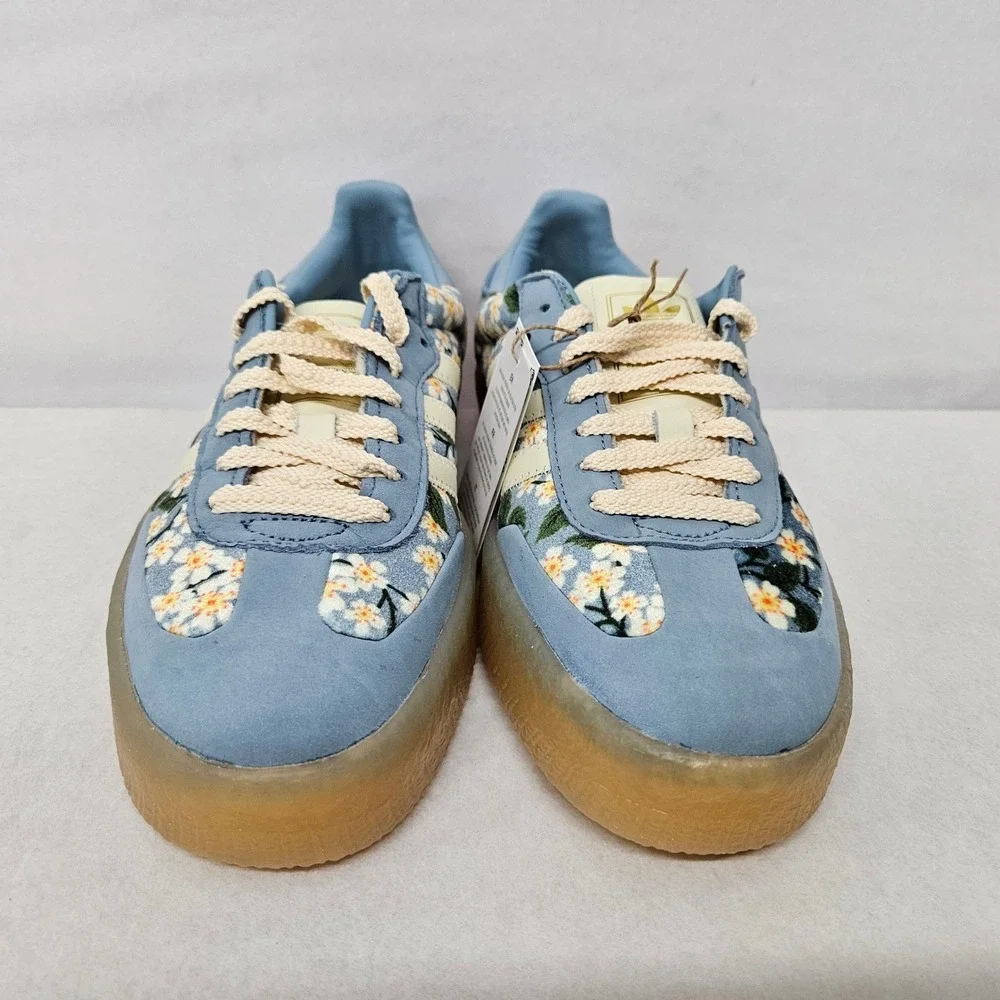 Adidas Sambae x Liberty London Sneakers JQ6046 Blue Floral Women's Size 6.5 - Picture 5 of 11